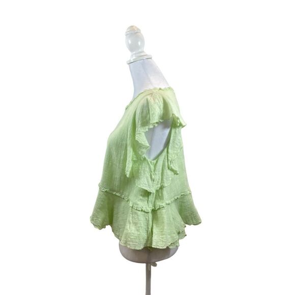 Maeve Anthro Green Cascade Tiered Shell‎ Blouse Size Small - Picture 13 of 14
